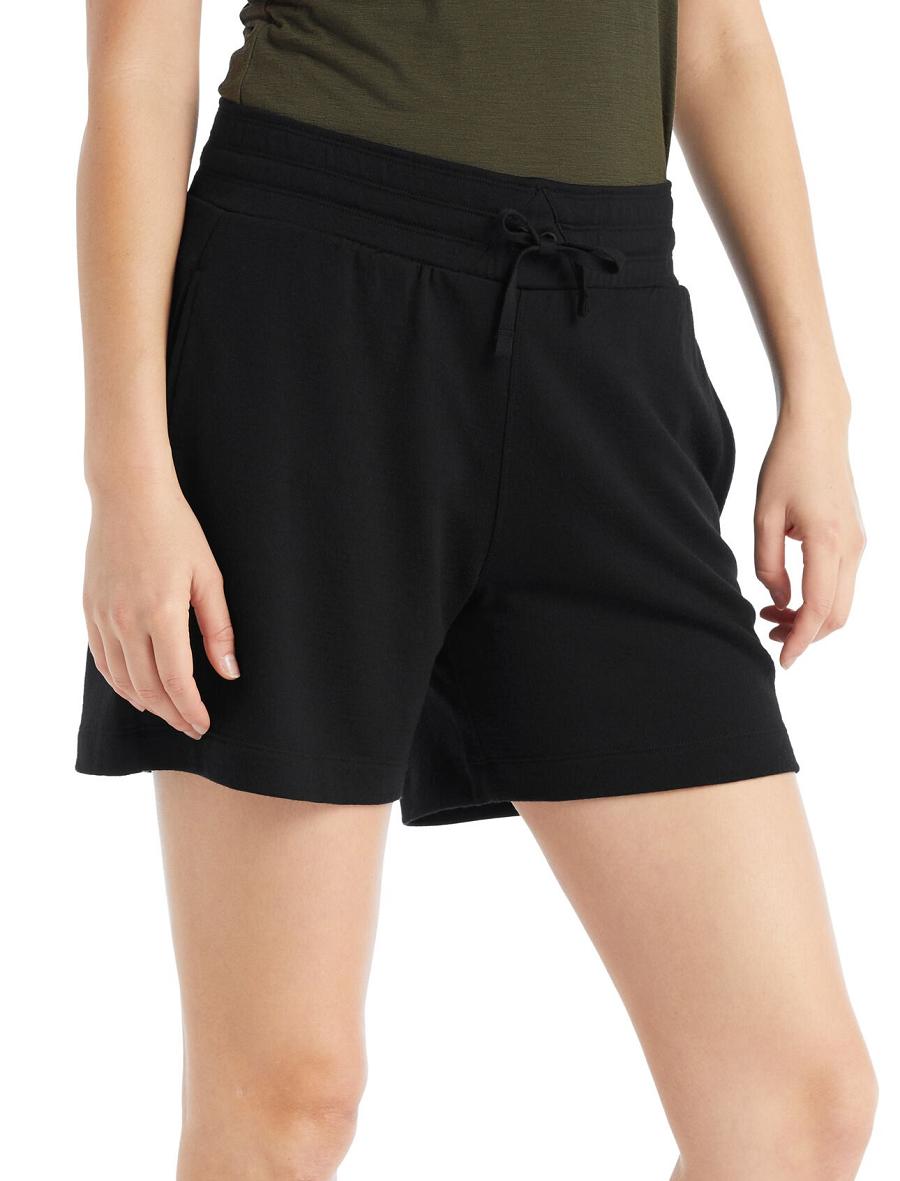 Women's Icebreaker Merino Crush Shorts Black | CA 1441TCEV